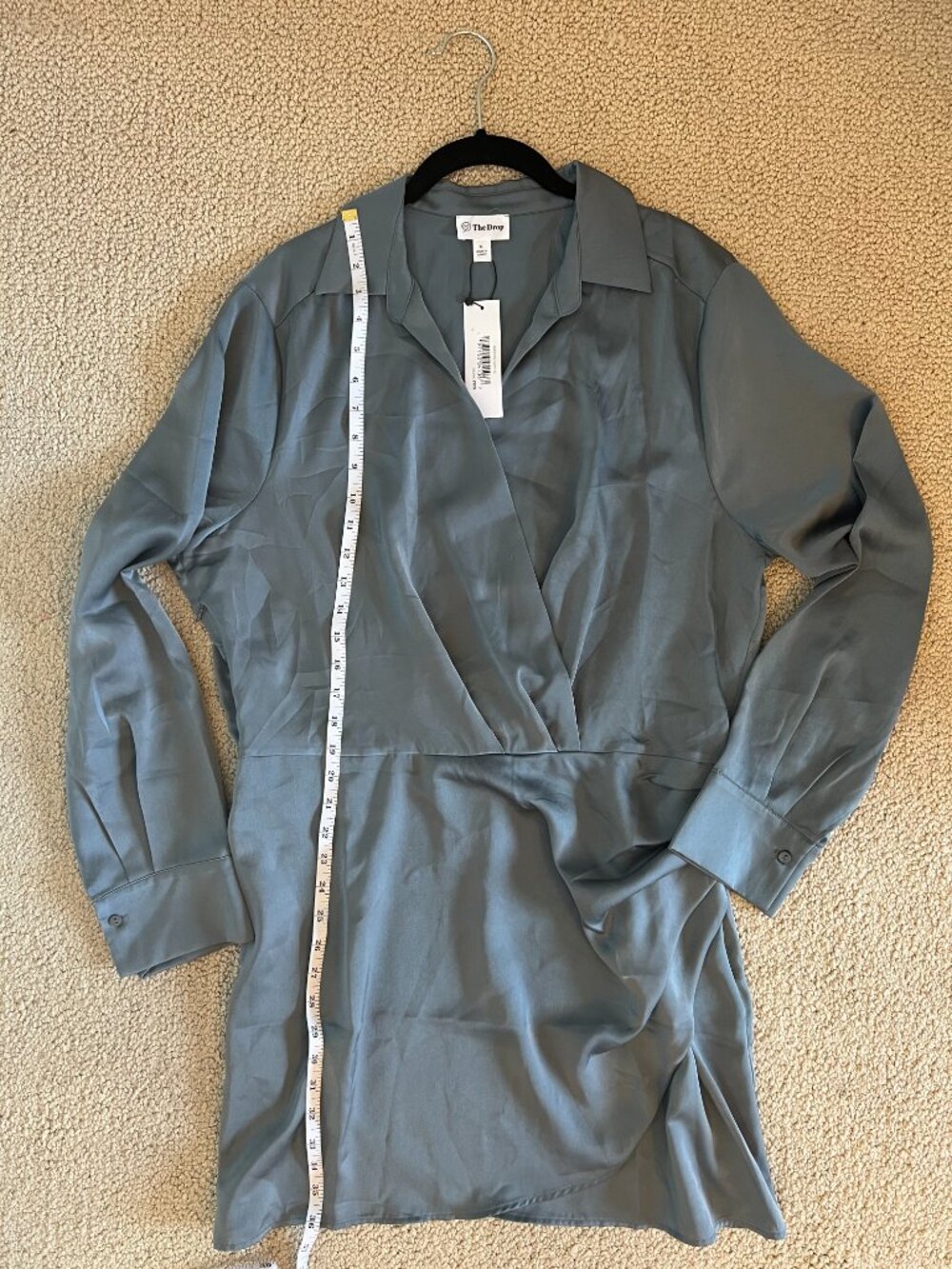 NWT XL The Drop Women's Mack Silky Wrap Mini Dress - Picture 10 of 16